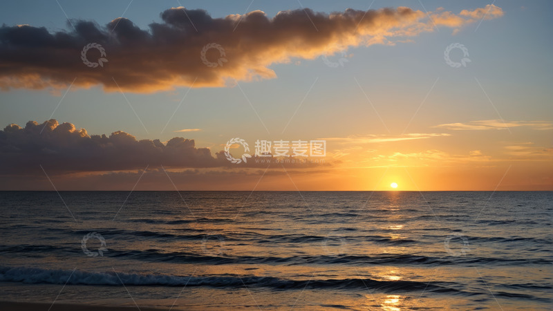 高清大图下载【趣麦麦图】海边日落自然景观