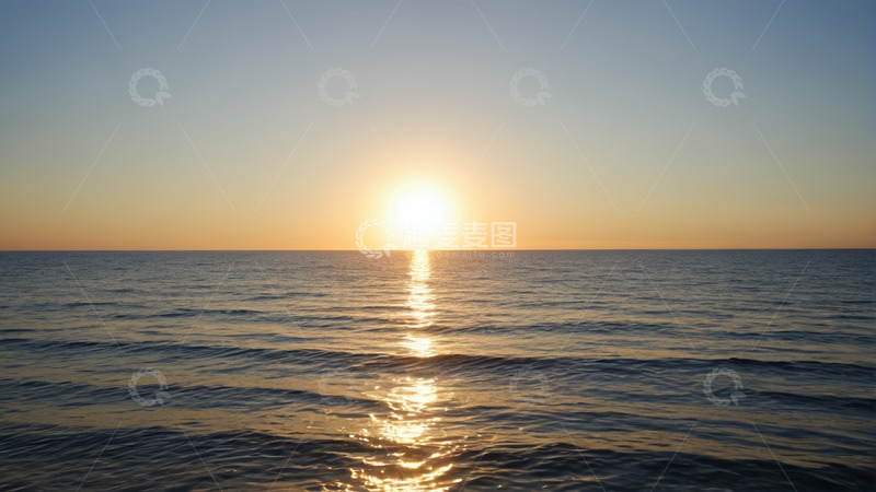 高清大图下载【趣麦麦图】海上日出自然风光