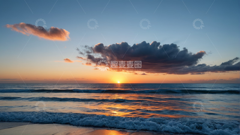 高清大图下载【趣麦麦图】海边日落自然风光