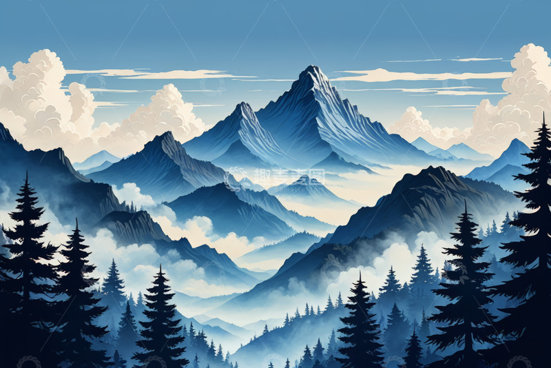 高清大图下载【趣麦麦图】山林云海自然风光