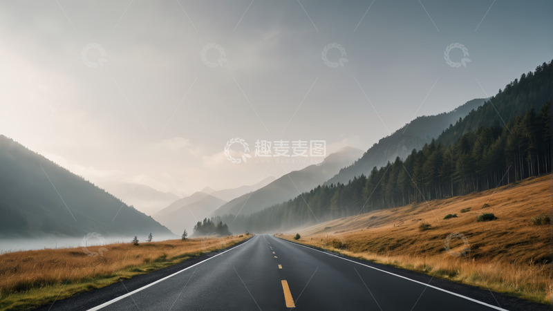 高清大图下载【趣麦麦图】山间公路自然风光