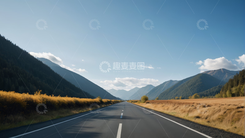 高清大图下载【趣麦麦图】山间公路自然风光