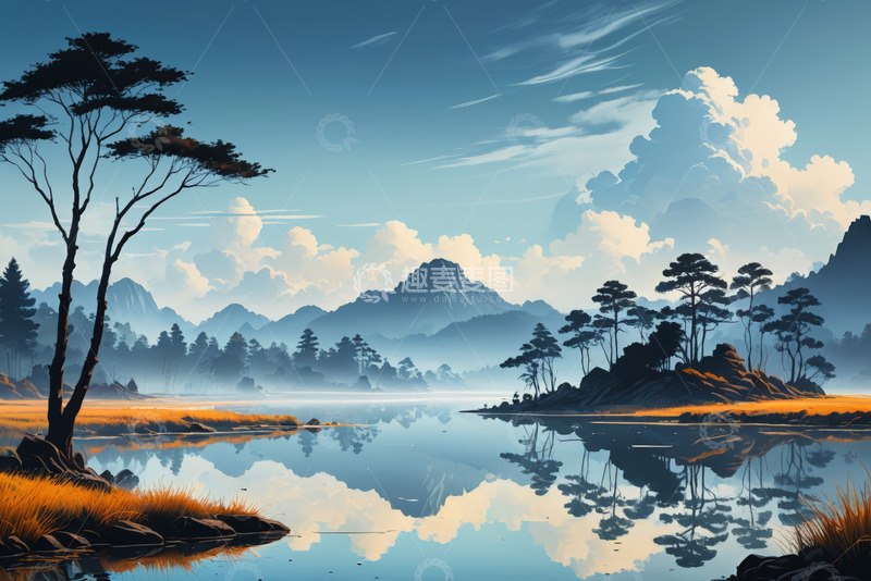 高清大图下载【趣麦麦图】山水湖泊自然风光