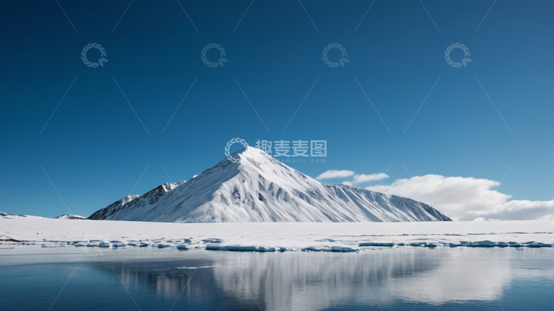高清大图下载【趣麦麦图】雪山与冰面的自然风光