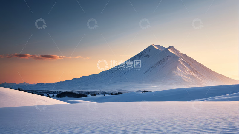 高清大图下载【趣麦麦图】雪山雪地自然风光全景