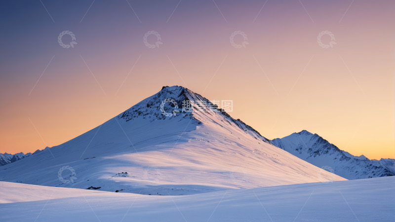 高清大图下载【趣麦麦图】雪山日出自然景观