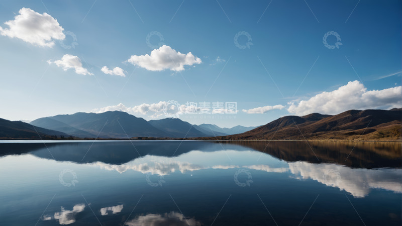 高清大图下载【趣麦麦图】山水湖泊蓝天白云风景