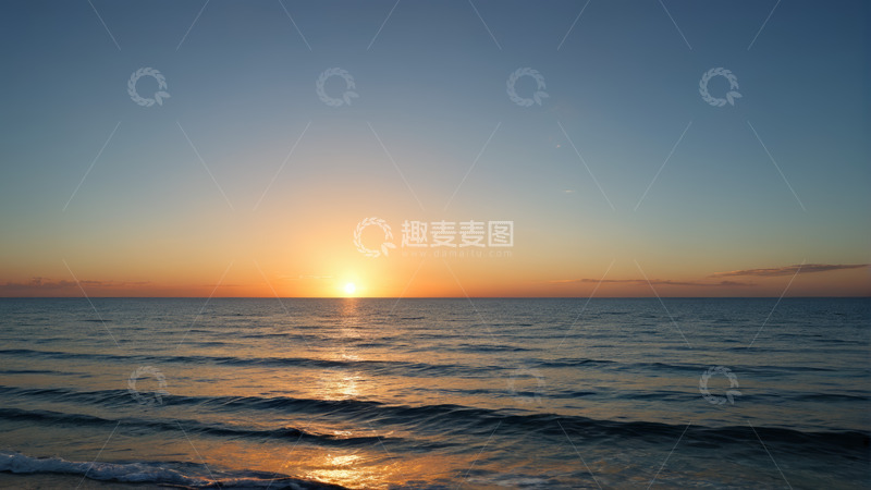 高清大图下载【趣麦麦图】海上日出自然风光