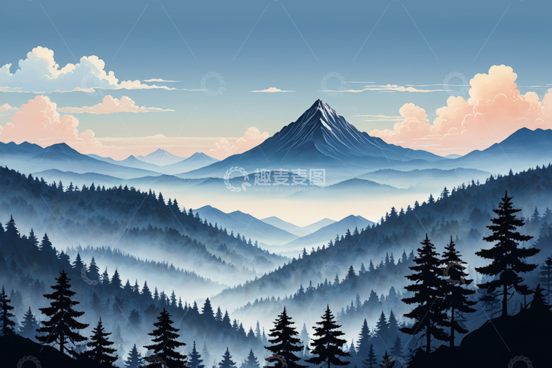 高清大图下载【趣麦麦图】山林云海自然风光