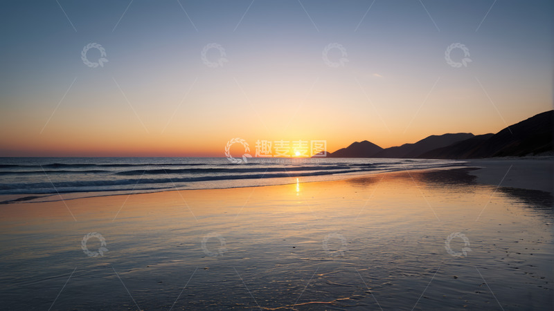 高清大图下载【趣麦麦图】海滩日落自然风光