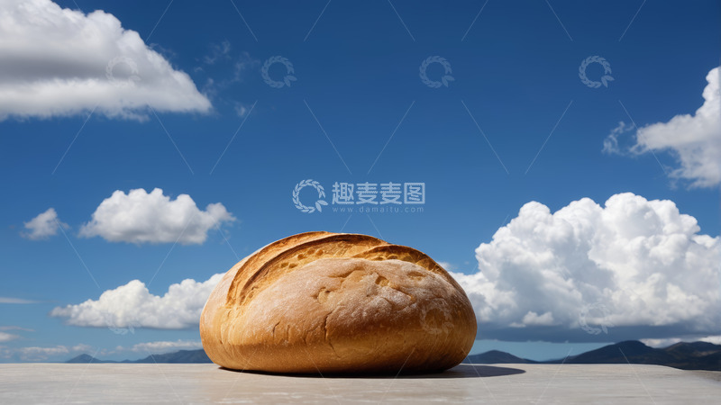 高清大图下载【趣麦麦图】户外蓝天下的面包
