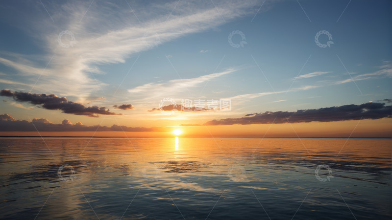 高清大图下载【趣麦麦图】海上日落天空自然景观