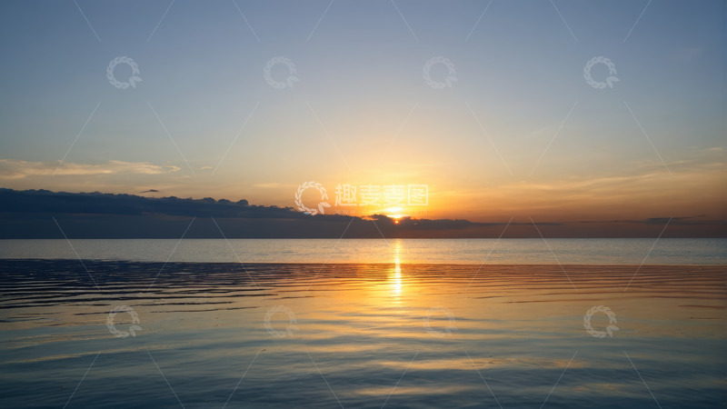 高清大图下载【趣麦麦图】海上日出宁静景象