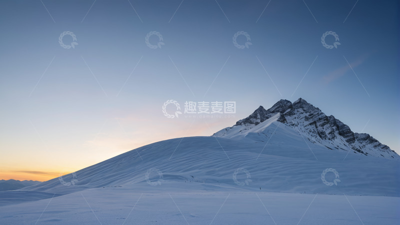 高清大图下载【趣麦麦图】雪山日出自然风光