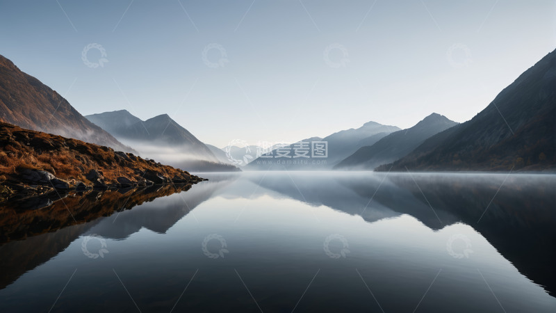 高清大图下载【趣麦麦图】山水湖泊自然风光全景