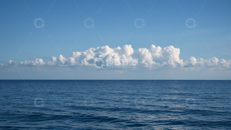高清大图下载【趣麦麦图】海面之上的蓝天白云景观