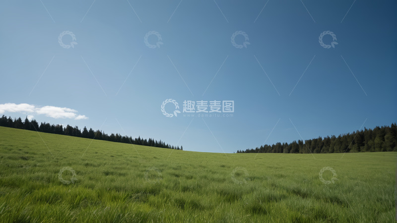 高清大图下载【趣麦麦图】户外绿色草原与蓝天景观