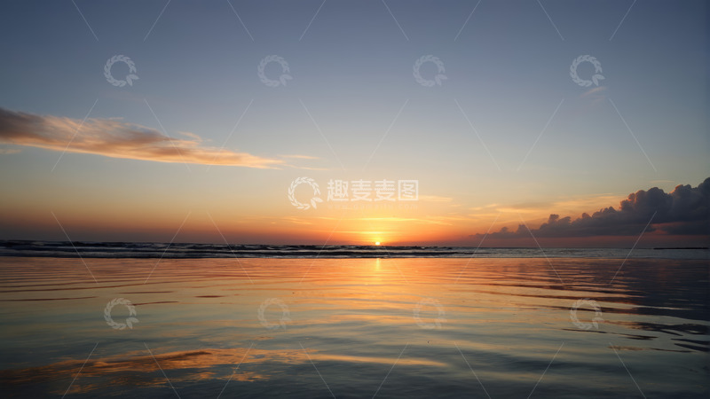 高清大图下载【趣麦麦图】海滩日落自然风光