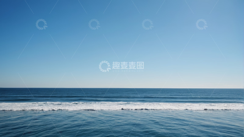 高清大图下载【趣麦麦图】蓝色海洋与蓝天风景