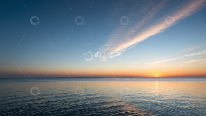 高清大图下载【趣麦麦图】海面日出天空自然风光