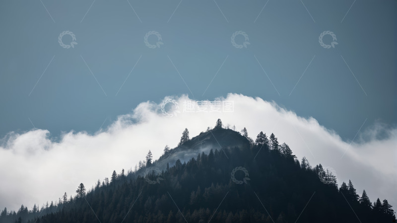 高清大图下载【趣麦麦图】云雾缭绕的山林景观