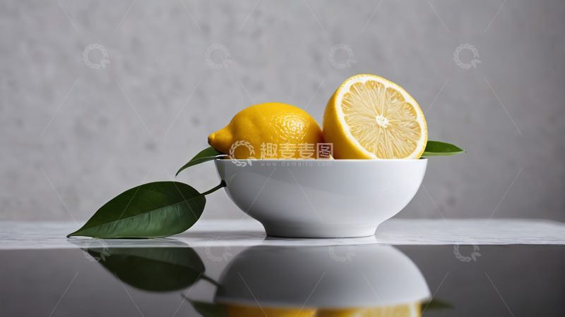 高清大图下载【趣麦麦图】碗中柠檬静物特写
