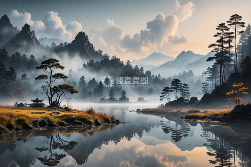 高清大图下载【趣麦麦图】山水湖泊自然风光