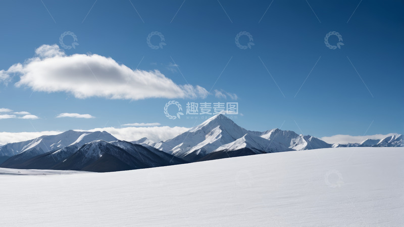 高清大图下载【趣麦麦图】雪山雪景自然风光全景