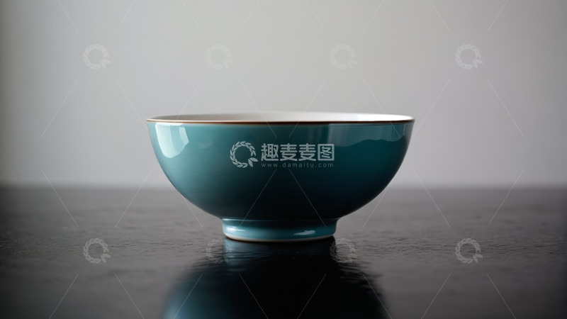 高清大图下载【趣麦麦图】青色瓷碗特写