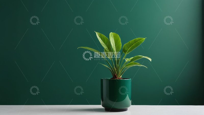 高清大图下载【趣麦麦图】绿色盆栽植物特写