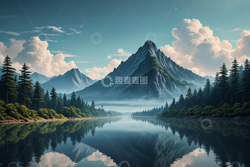 高清大图下载【趣麦麦图】山水森林自然风景全景