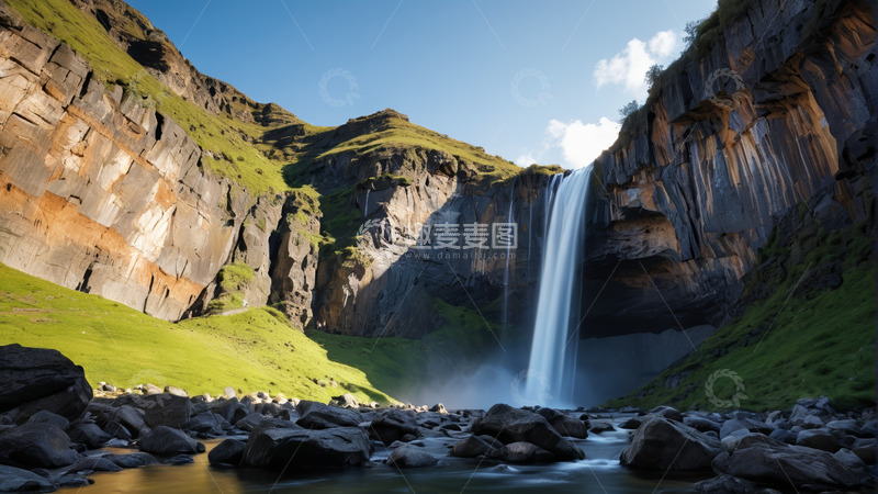 高清大图下载【趣麦麦图】冰岛自然景观瀑布