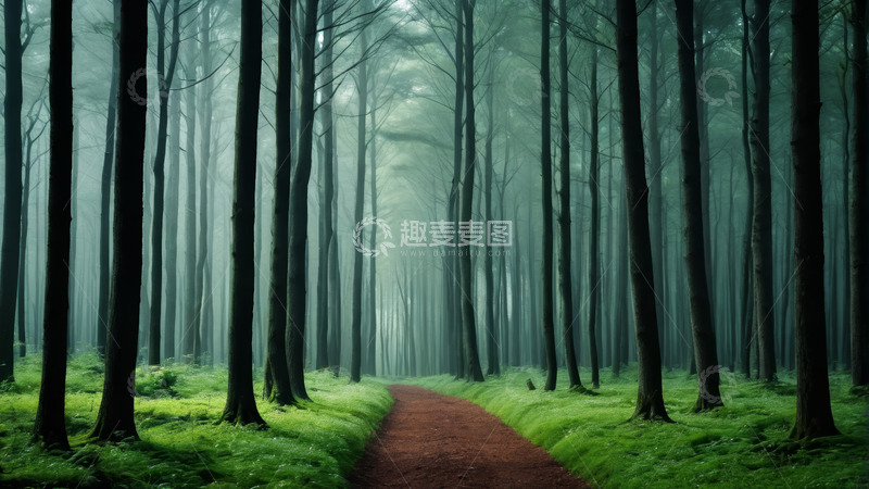 高清大图下载【趣麦麦图】森林中蜿蜒的小径