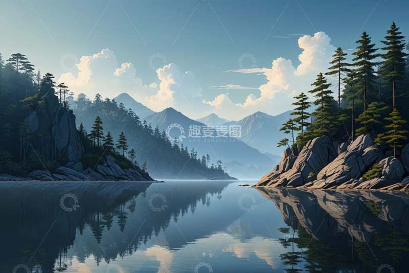 高清大图下载【趣麦麦图】山水湖泊自然风景