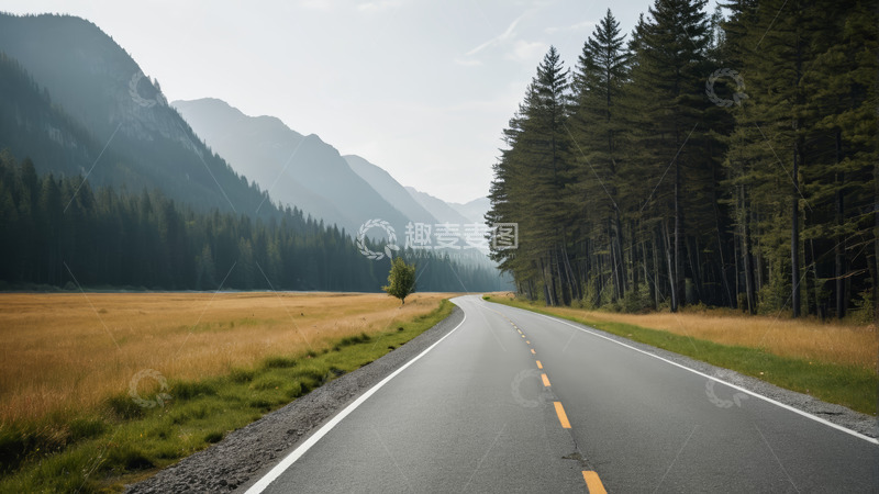 高清大图下载【趣麦麦图】山间公路自然风光