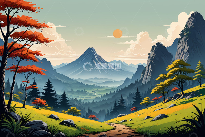 高清大图下载【趣麦麦图】山间秋景自然风光