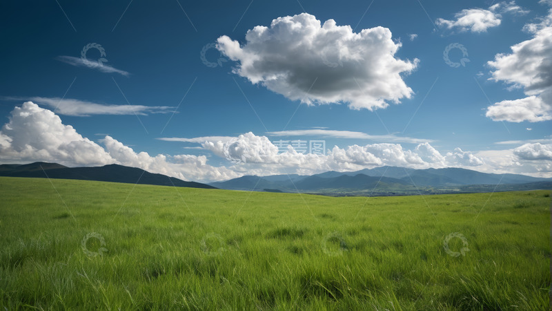 高清大图下载【趣麦麦图】广阔草原蓝天白云风景