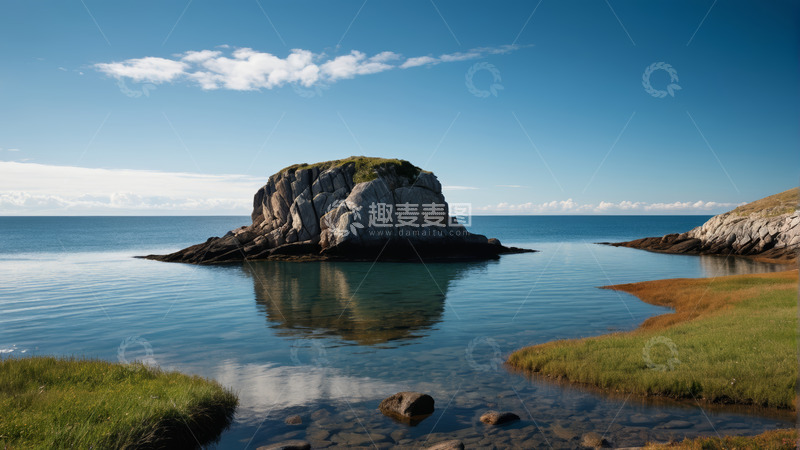 高清大图下载【趣麦麦图】海边孤岩自然景观