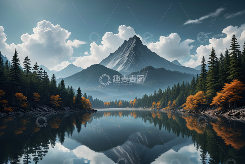 高清大图下载【趣麦麦图】山水湖泊森林自然风光