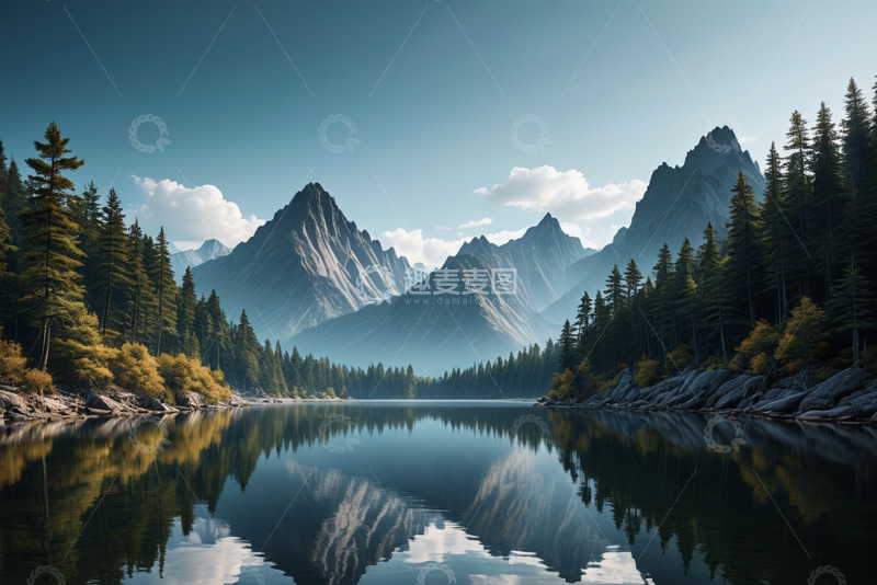 高清大图下载【趣麦麦图】山林湖泊自然风光美景