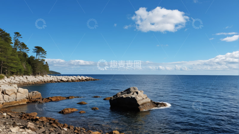 高清大图下载【趣麦麦图】海岸边岩石与海洋景观