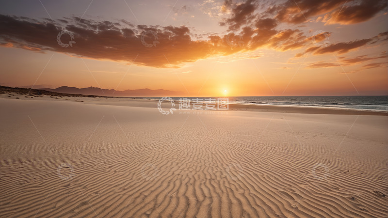 高清大图下载【趣麦麦图】沙漠日落自然风光