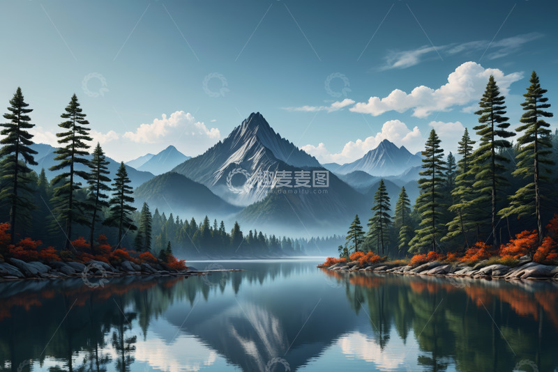 高清大图下载【趣麦麦图】山林湖泊自然风光