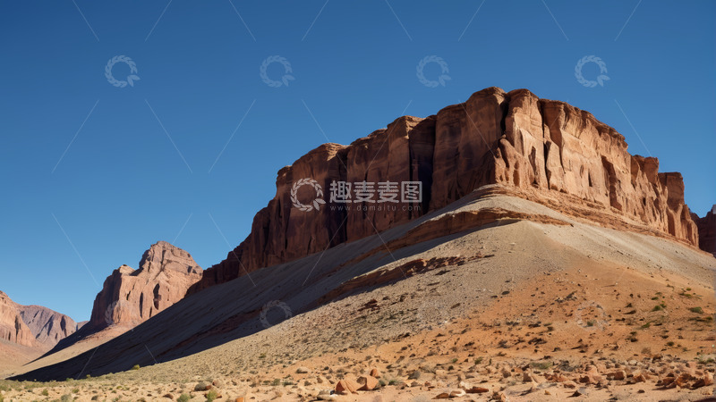 高清大图下载【趣麦麦图】沙漠中的红色砂岩岩石景观