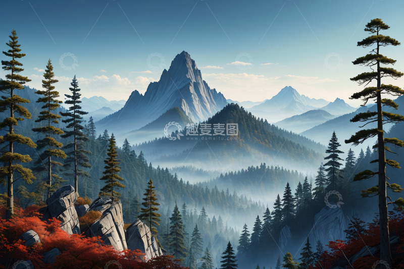 高清大图下载【趣麦麦图】山林自然风光全景