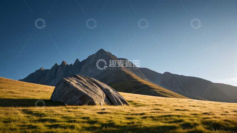高清大图下载【趣麦麦图】高山草甸巨石自然风光