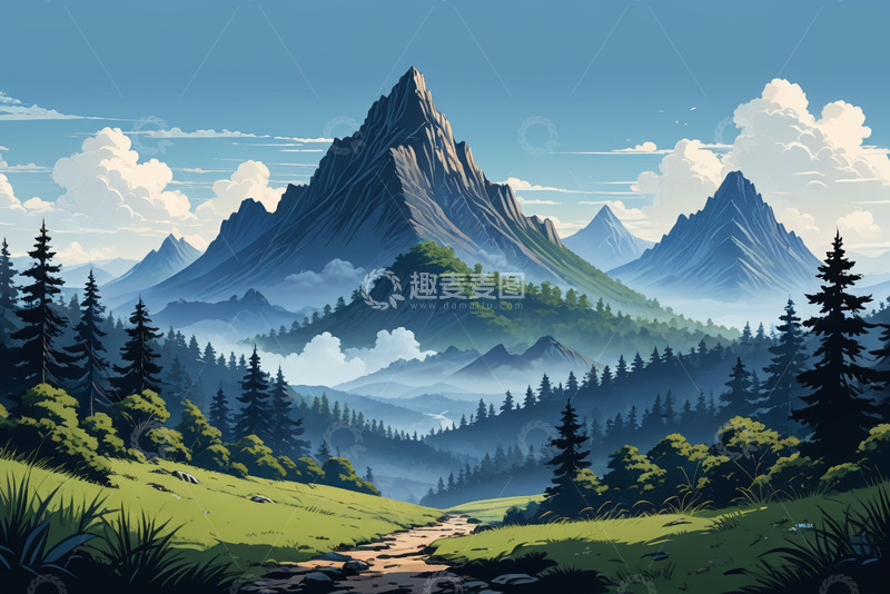 高清大图下载【趣麦麦图】山林间的自然风光景象