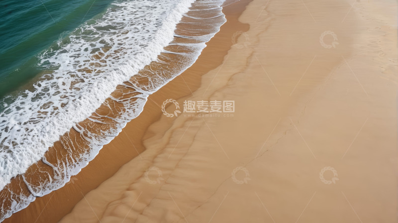 高清大图下载【趣麦麦图】海浪拍打沙滩景象