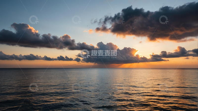高清大图下载【趣麦麦图】海上日落自然风光