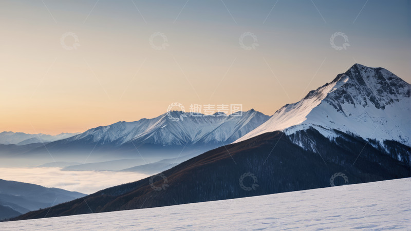 高清大图下载【趣麦麦图】雪山自然风光全景